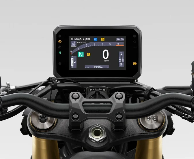 2025-CB1000HORNET_studio_MAT_BALLISTIC_BLACK_METALLIC_SP_Close-Up_Around_Meter_L_Tecnologia – Versão SP 2025-CB1000HORNET_studio_MAT_BALLISTIC_BLACK_METALLIC_SP_Close-Up_Around_Meter_L_Tecnologia - Versão SP